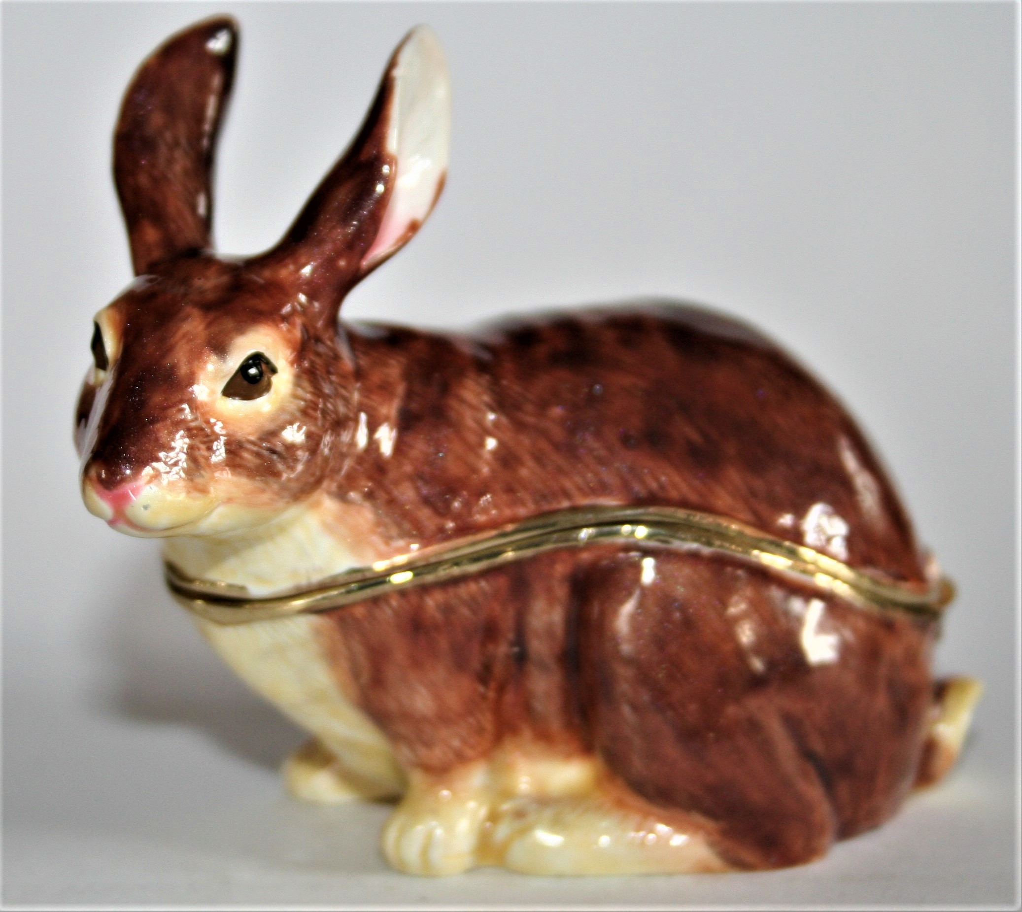Brands :: Juliana :: Treasured Trinkets Trinket Boxes :: Wildlife :: Hare, Animal  Trinket Box by Juliana Treasured Trinkets (REDUCED IN PRICE)